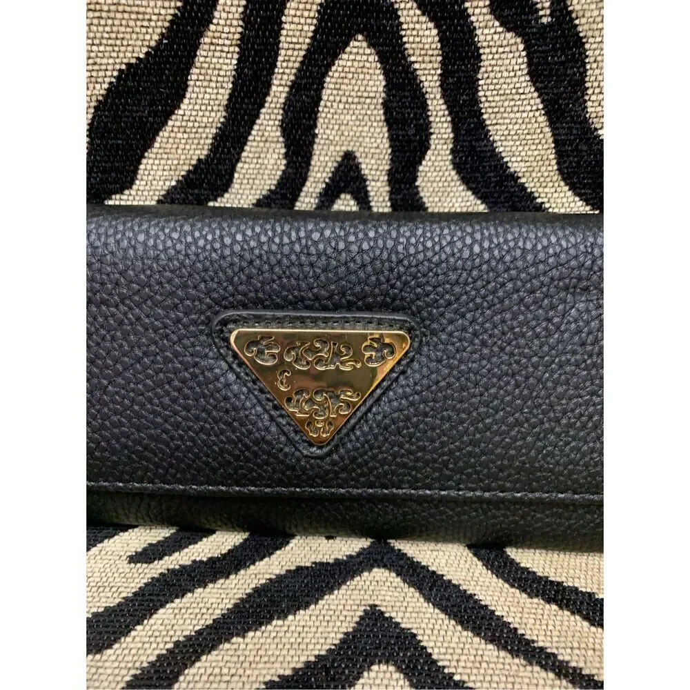 Faux Leather Gold Emblem Wallet
